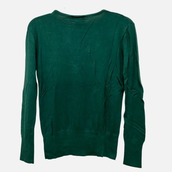 Vintage KIKIT Solid Teal Pullover V-Neck Long Sleeves Sweater Size M - New WT - Picture 3 of 6